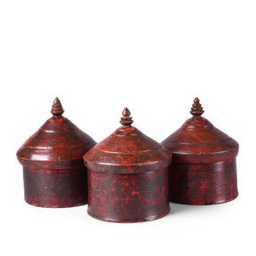 Red Lacquer Pot From Uttar Pradesh - Ca 1930