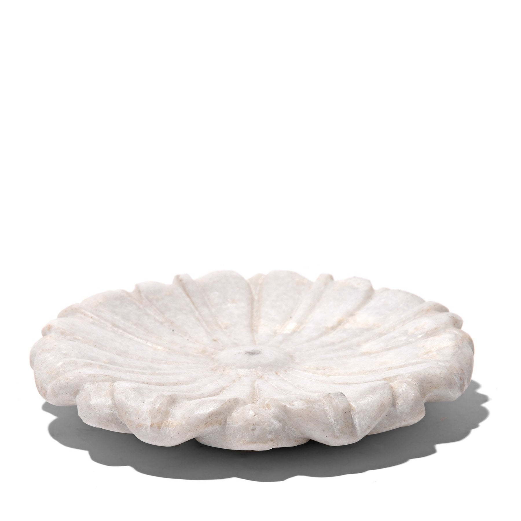 Hand Carved Marble Dish - Flower Design