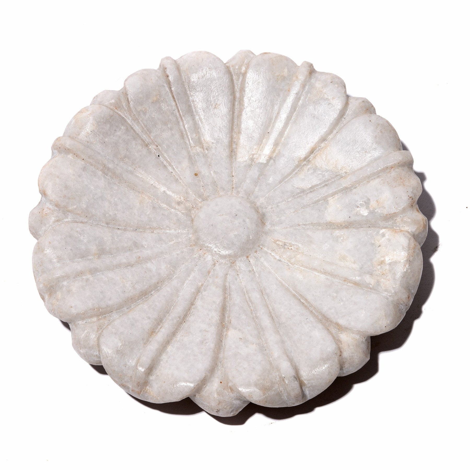 Hand Carved Marble Dish - Flower Design