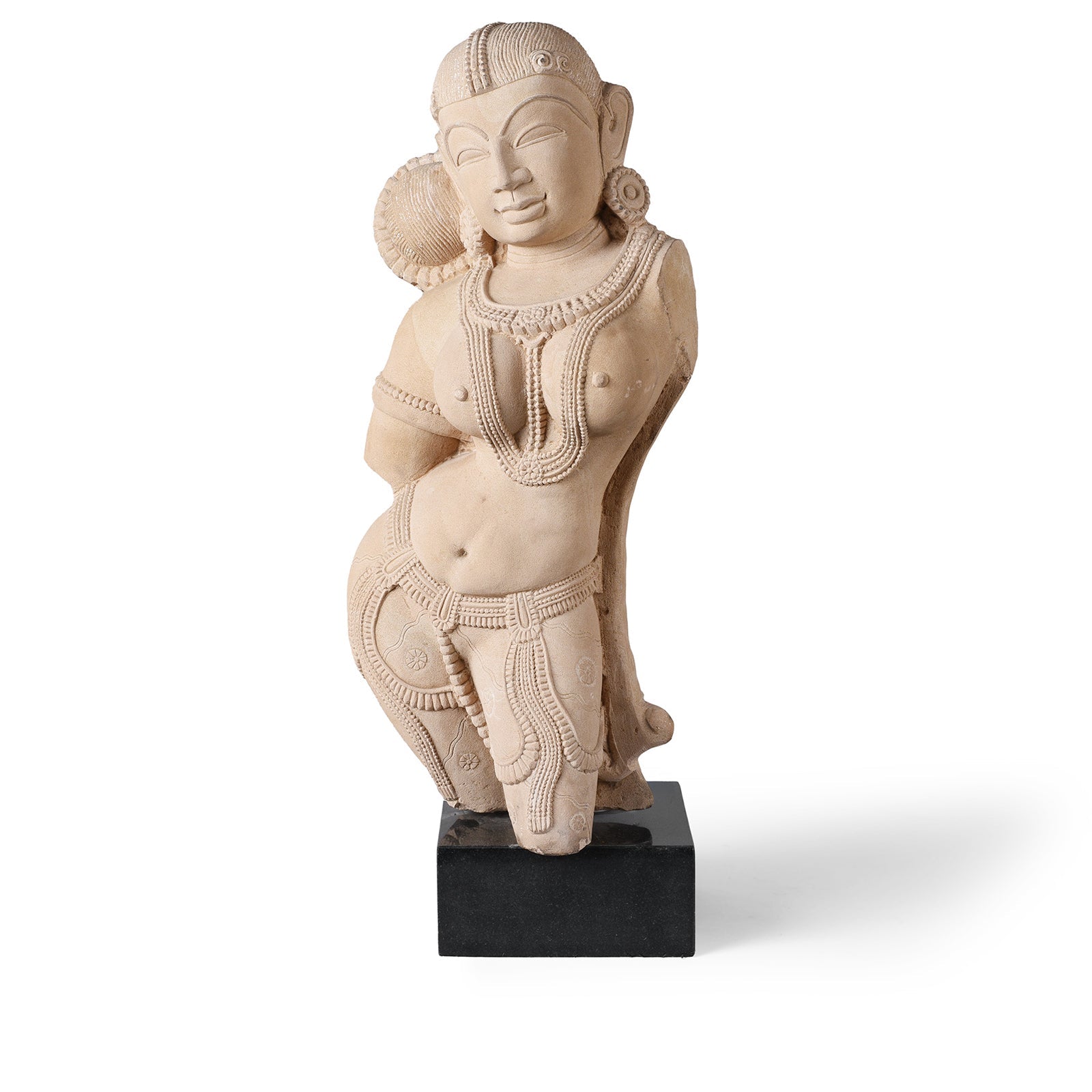 Carved Stone Apsara Statue From India