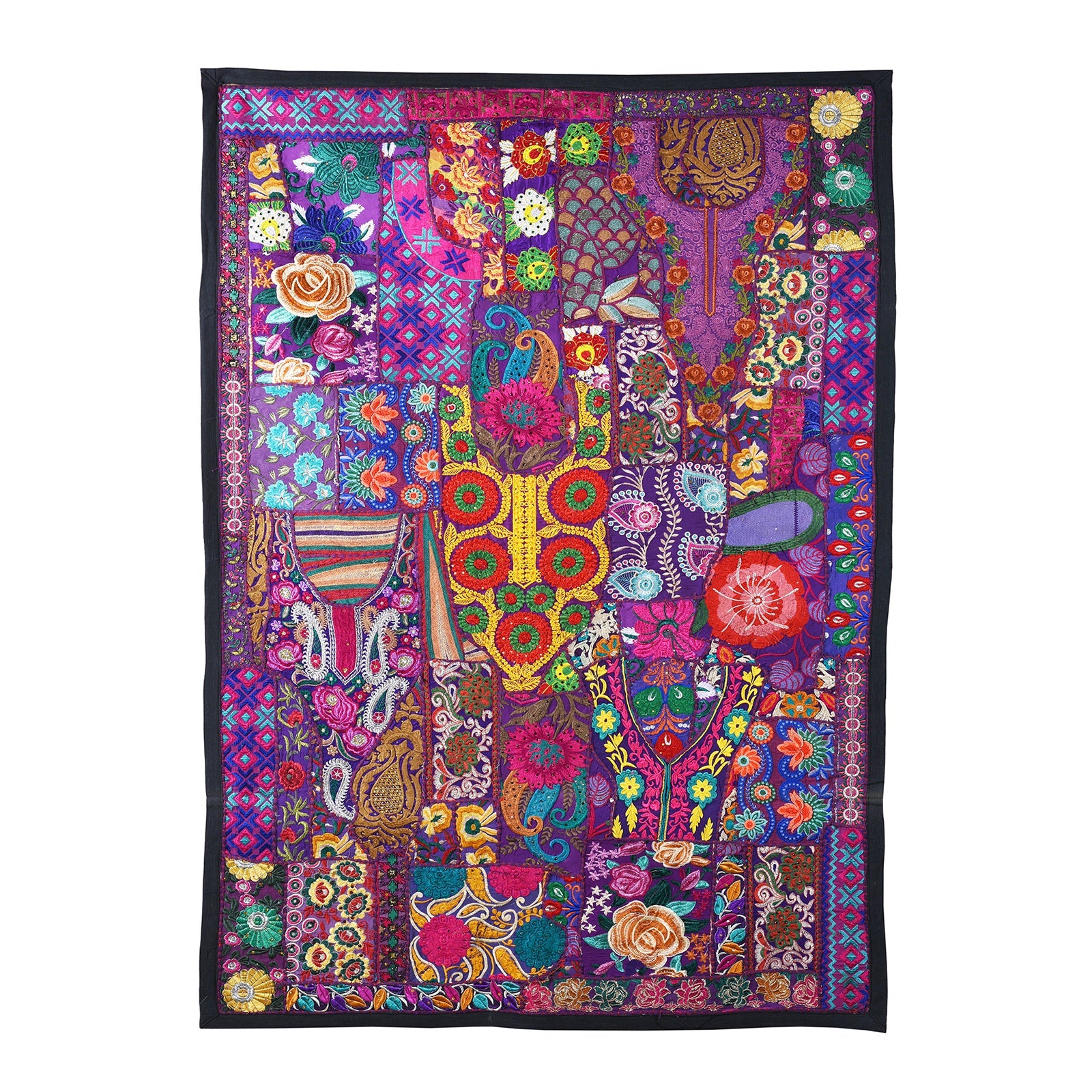 Vintage Patchwork Sari Wall Hanging