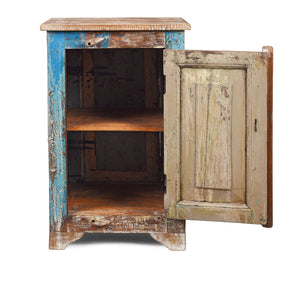 Bedside Cabinet Made From Reclaimed Carved Teak