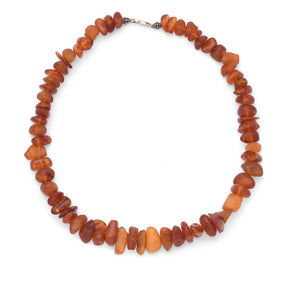 Baltic Amber Bead Necklace with Silver clasp