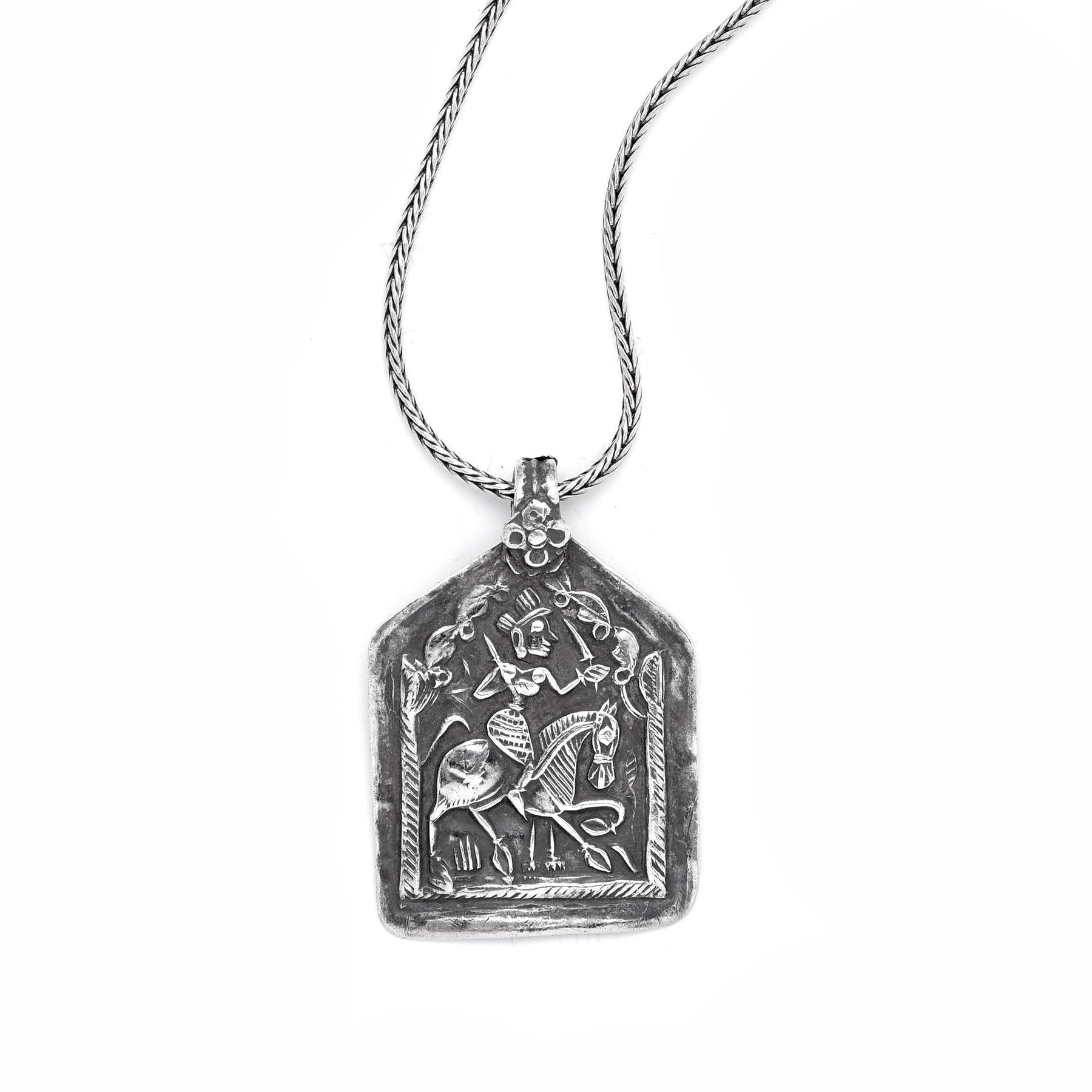Old Tribal Silver Amulet from Rajasthan - 19thC