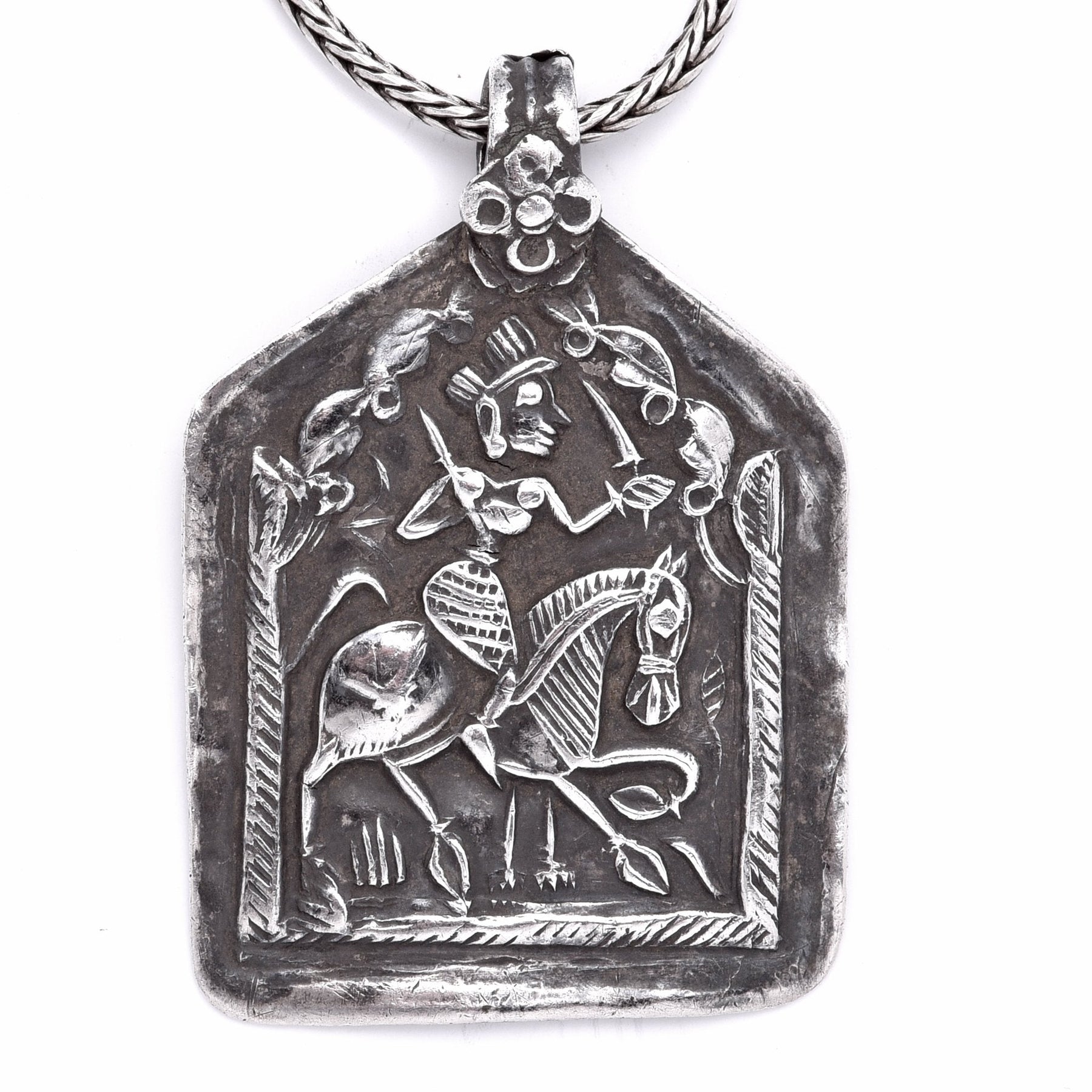Old Tribal Silver Amulet from Rajasthan - 19thC
