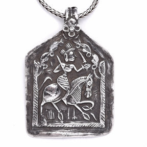 Old Tribal Silver Amulet from Rajasthan - 19thC