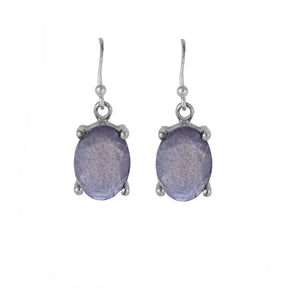 Silver and Labradorite Earrings - From Rajasthan