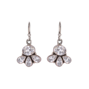 Silver And Zircon Earrings