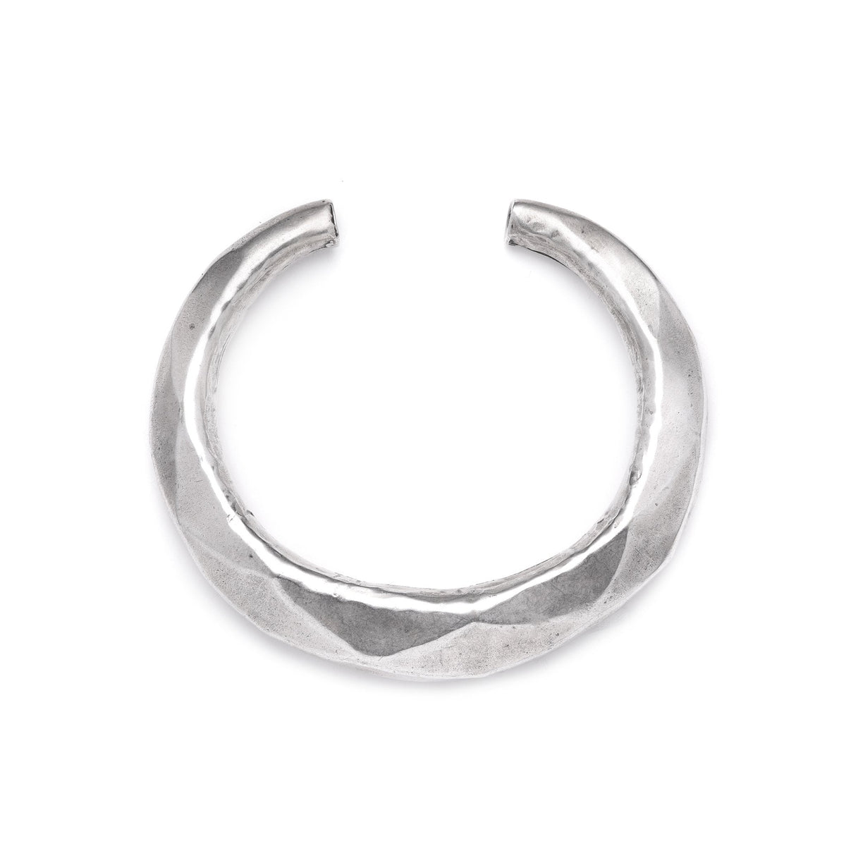 White Metal Facetted Miao Tribal Bangle