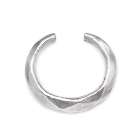 White Metal Facetted Miao Tribal Bangle
