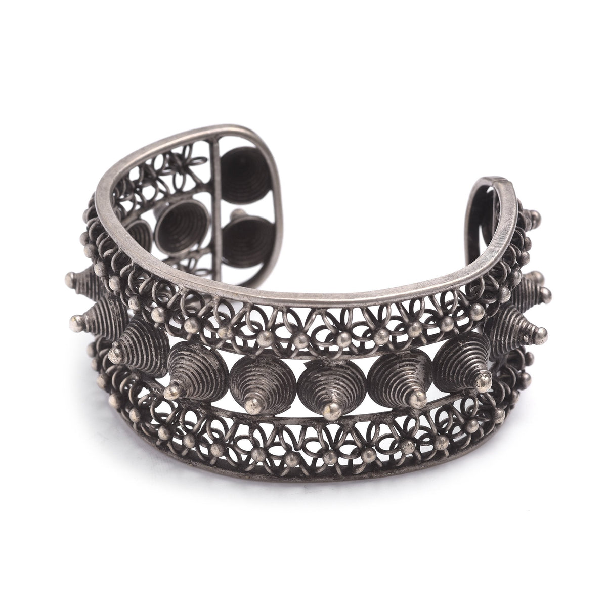 White Metal Miao Tribal Cuff