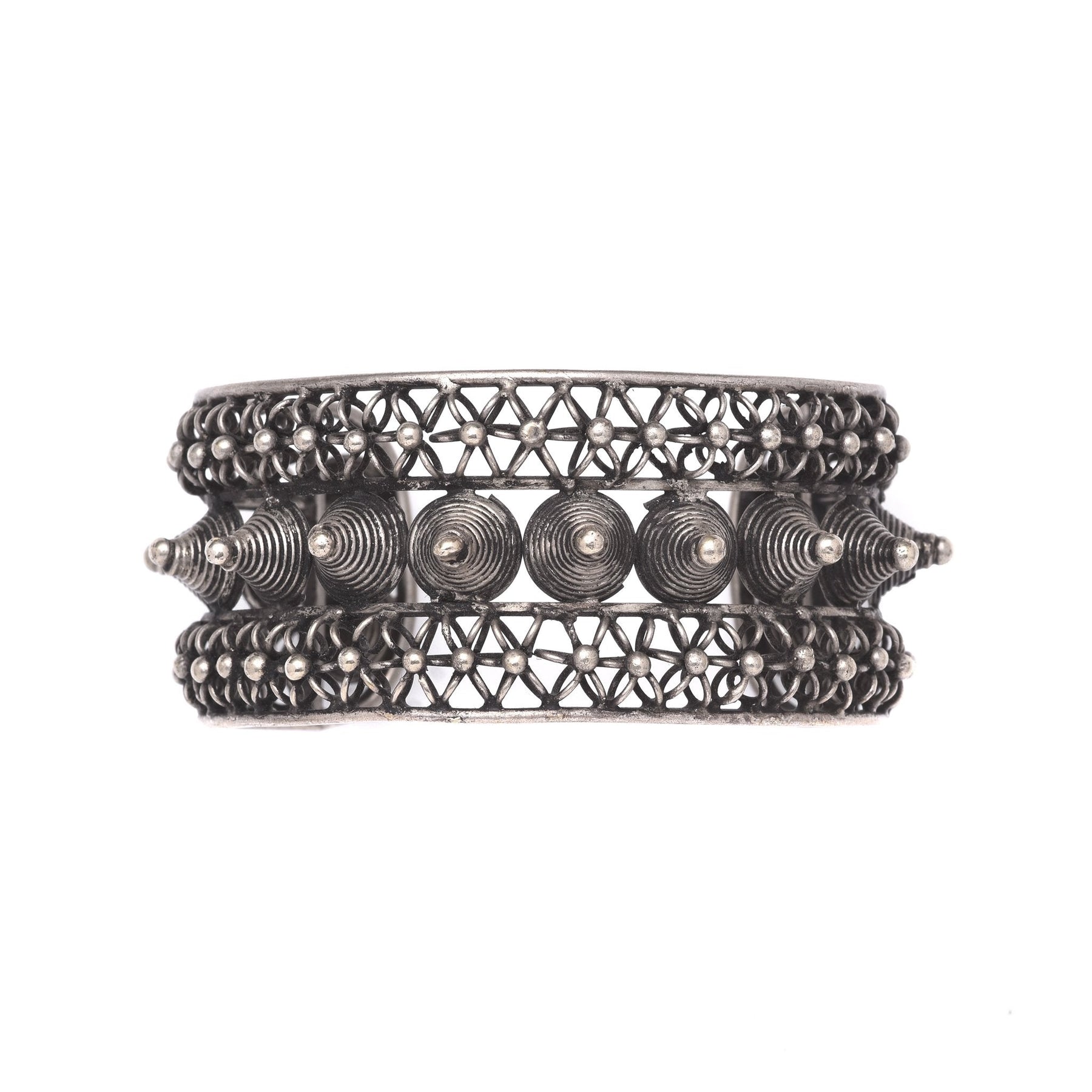White Metal Miao Tribal Cuff