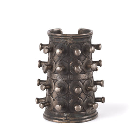White Metal Tribal Bangle From Nagaland - Ca 1900
