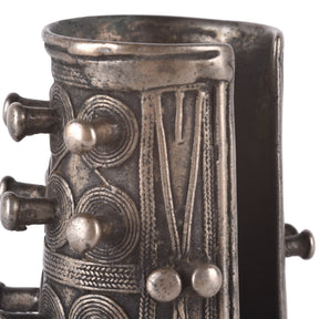 White Metal Tribal Bangle From Nagaland - Ca 1900
