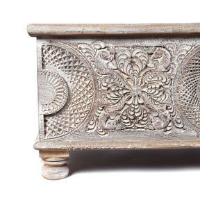 Carved Blanket Box Made From Reclaimed Teak