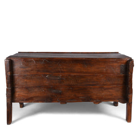 Carved Lacquered Teak Dowry Chest  - Majus From Kutch