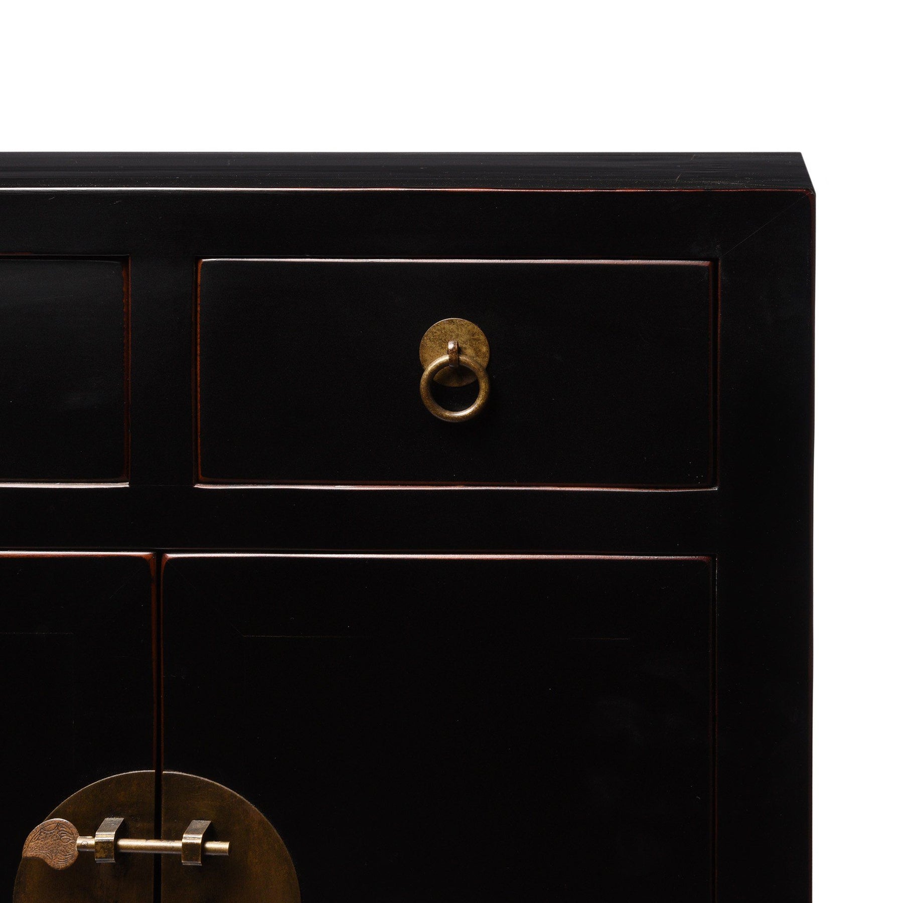 Chinese Black Lacquer Side Cabinet