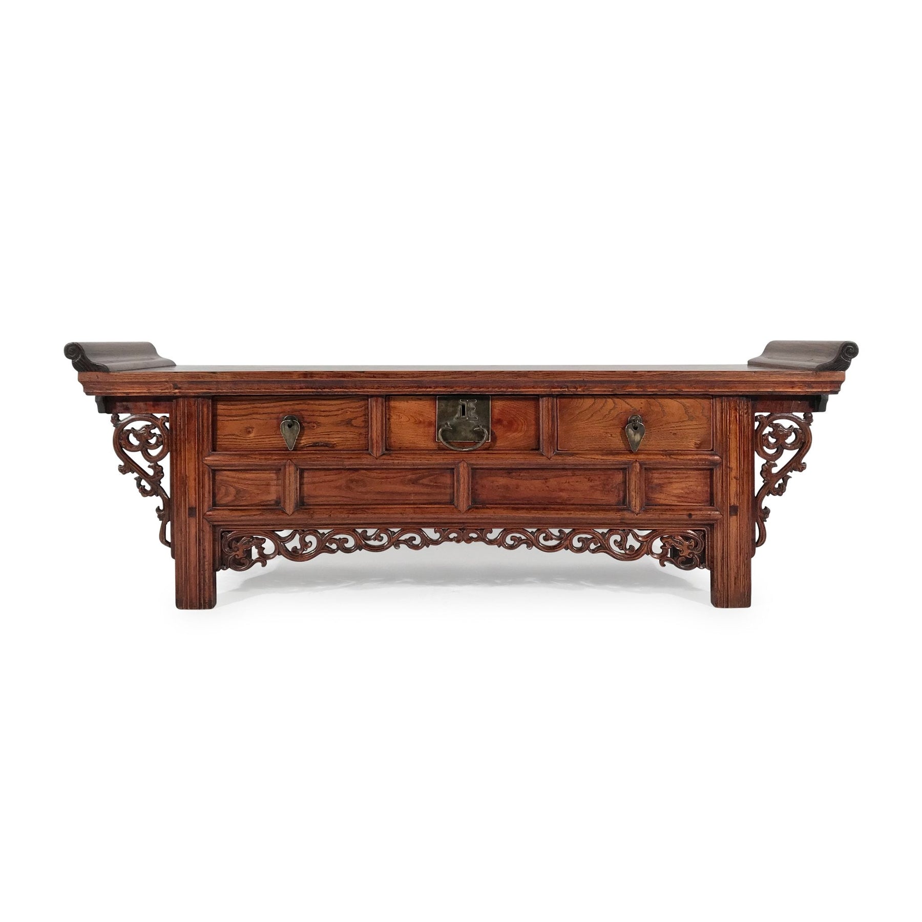 Elm "Kang" Low Cabinet From Shandong - 19thC