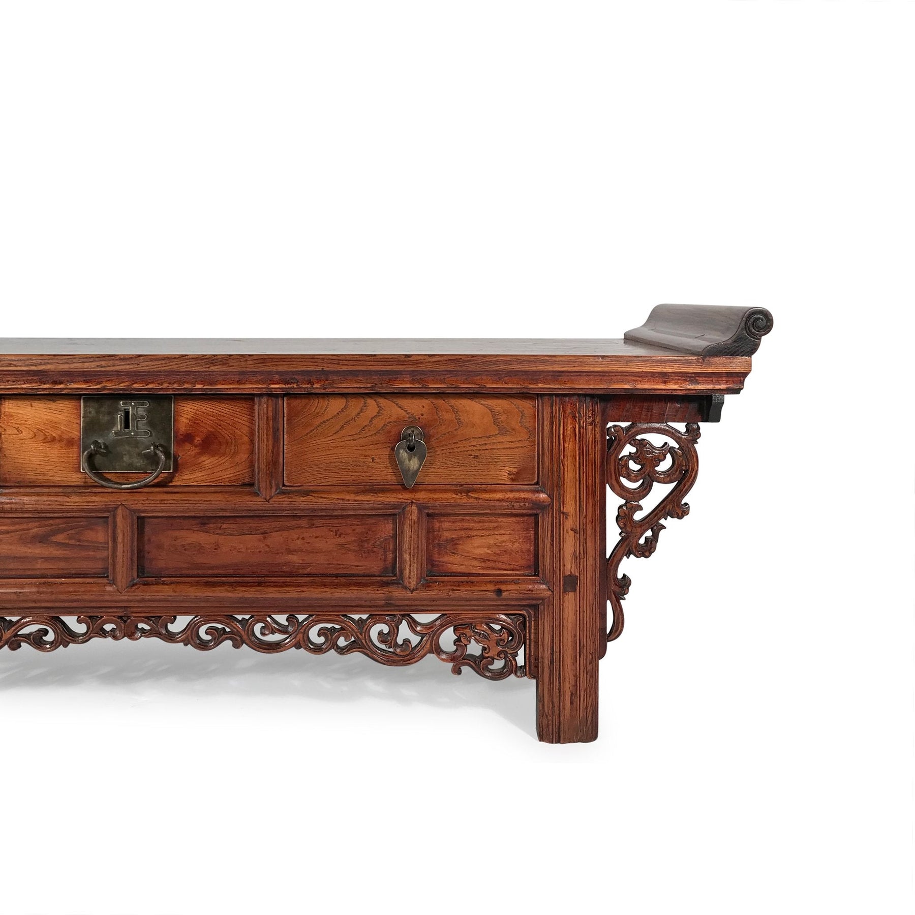 Elm "Kang" Low Cabinet From Shandong - 19thC