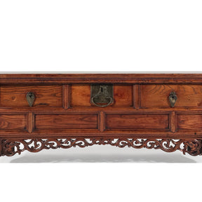 Elm "Kang" Low Cabinet From Shandong - 19thC