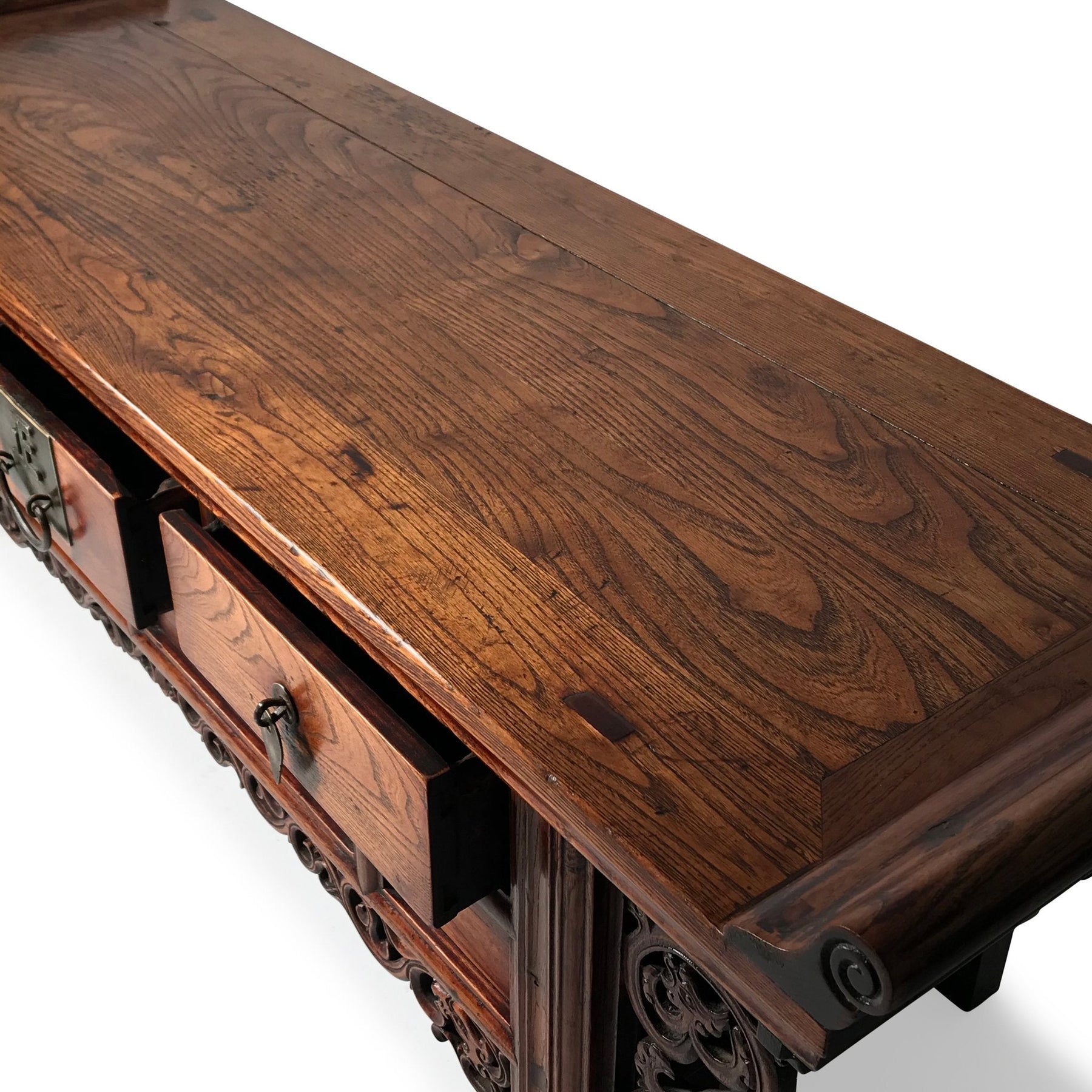 Elm "Kang" Low Cabinet From Shandong - 19thC