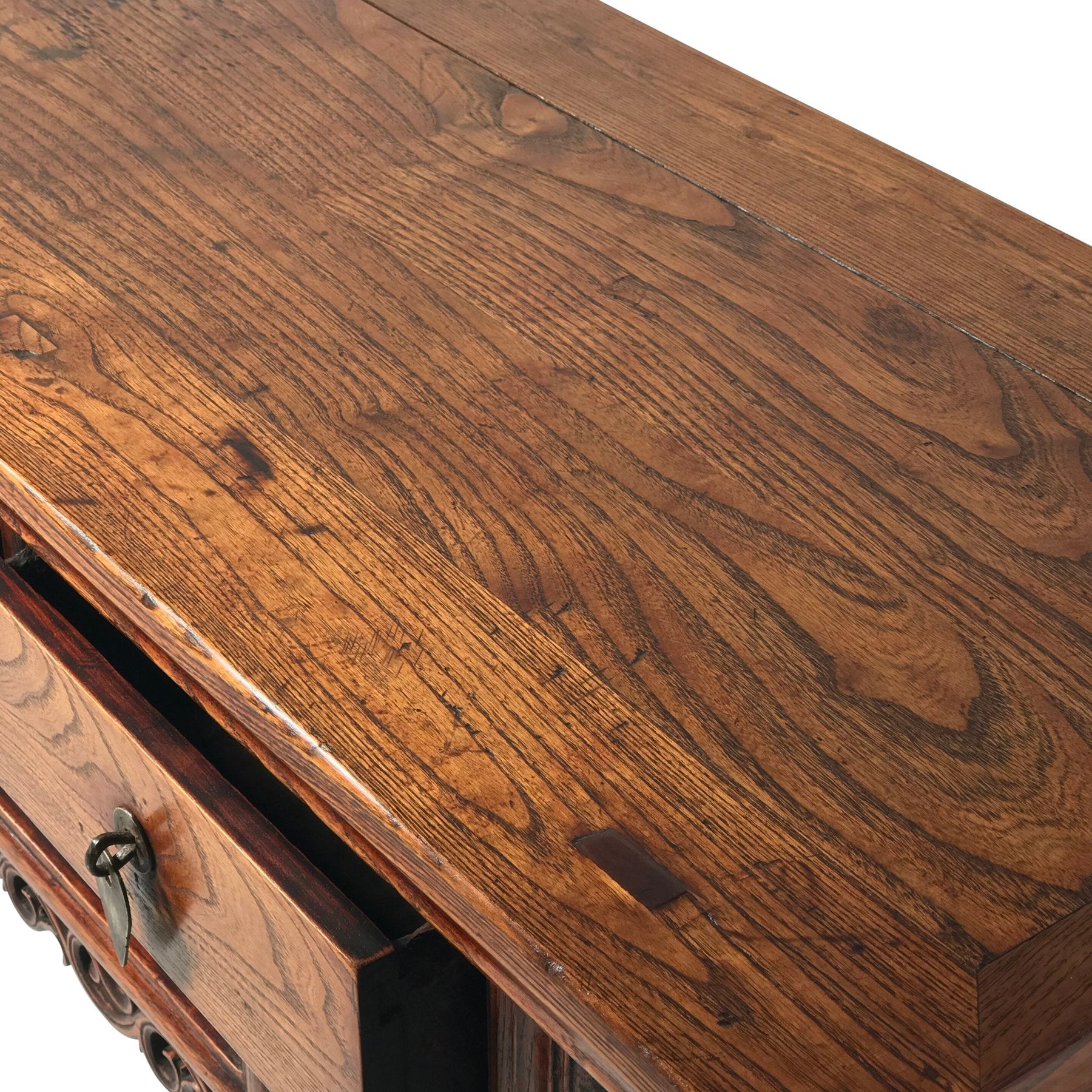 Elm "Kang" Low Cabinet From Shandong - 19thC
