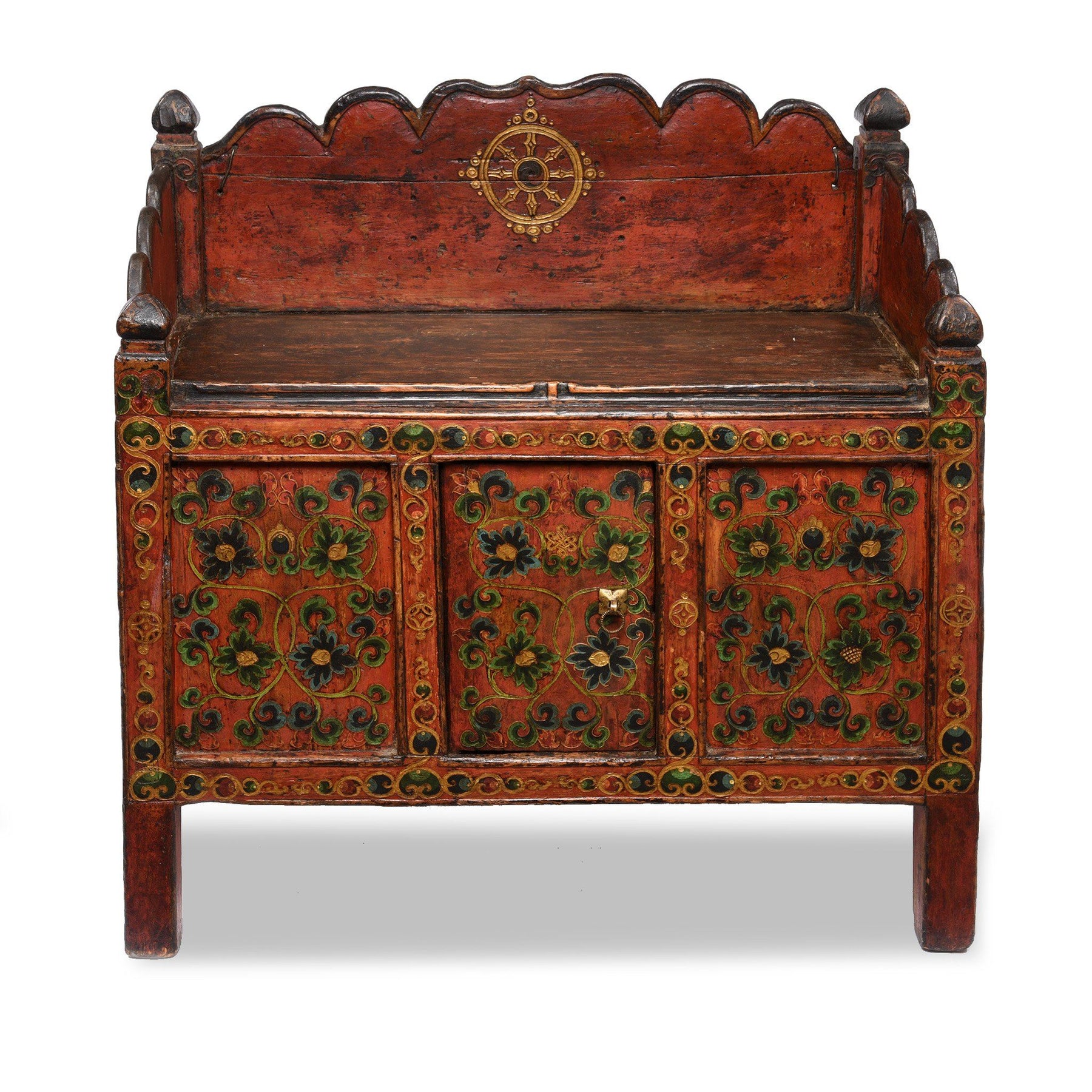Painted Tibetan 'Pegam' Prayer Table - 18thC
