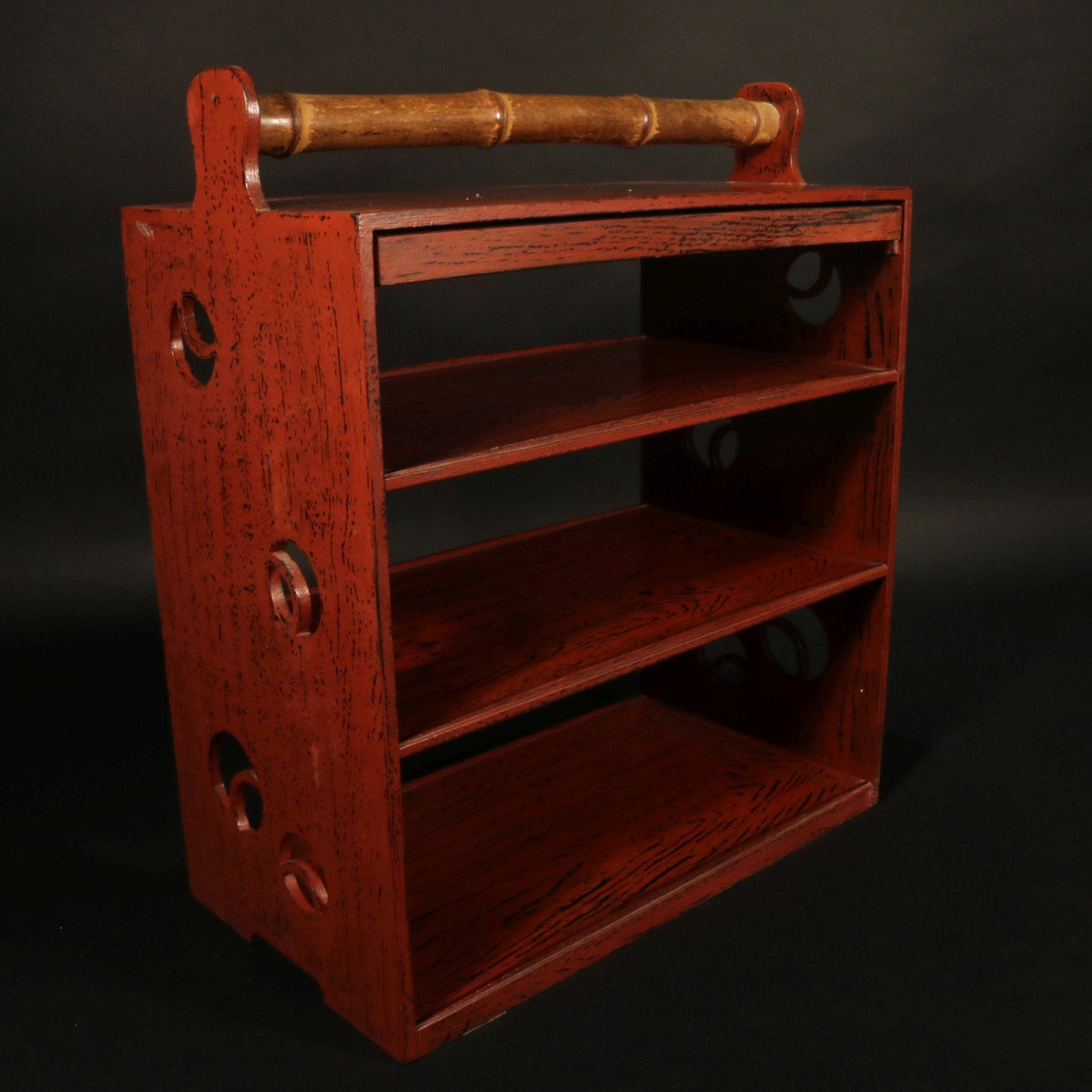 Vintage Red Lacquer Carrier Circa 1950