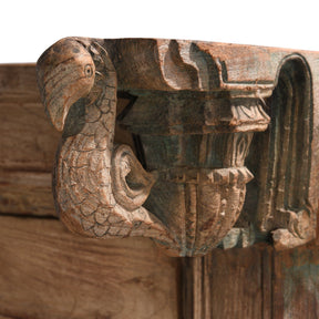Carved Double Mirror Made From An Old Teak Window - 19th Century