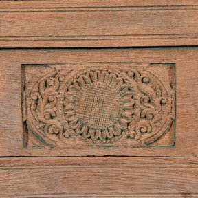 Carved Double Mirror Made From An Old Teak Window - 19thC
