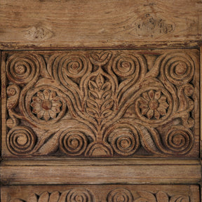 Carved Double Mirror Made From An Old Teak Window - 19th Century