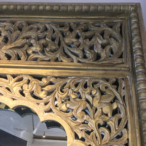 Carved Indian Mango Mirror From Rajasthan