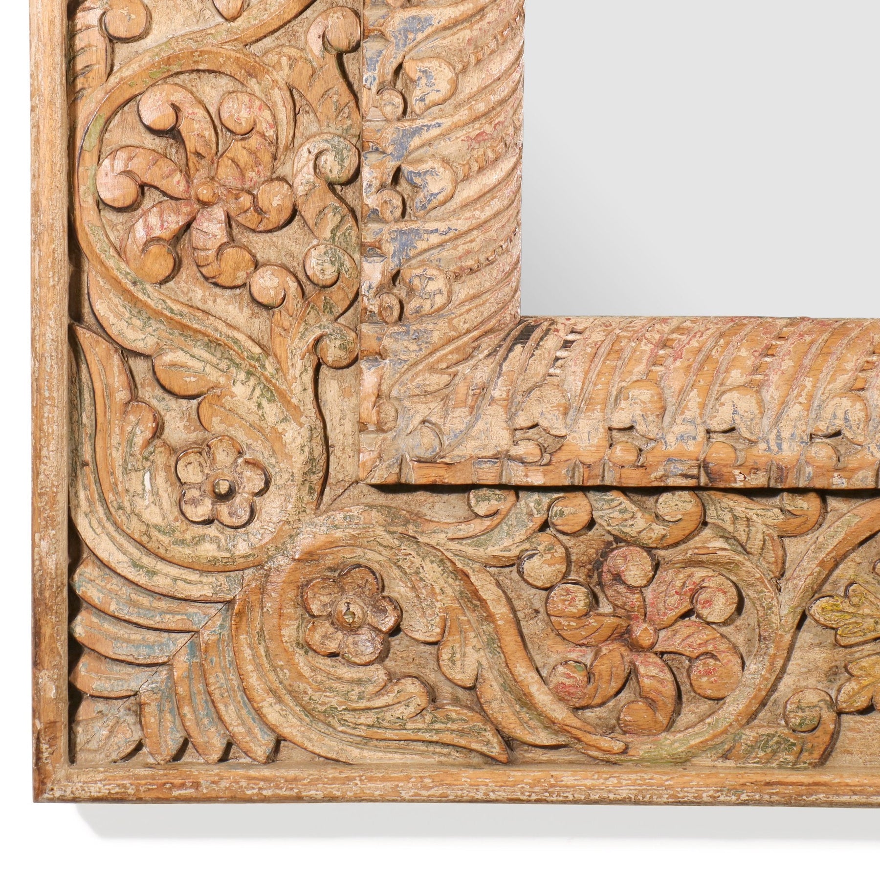Carved Indian Mango Wood Mirror