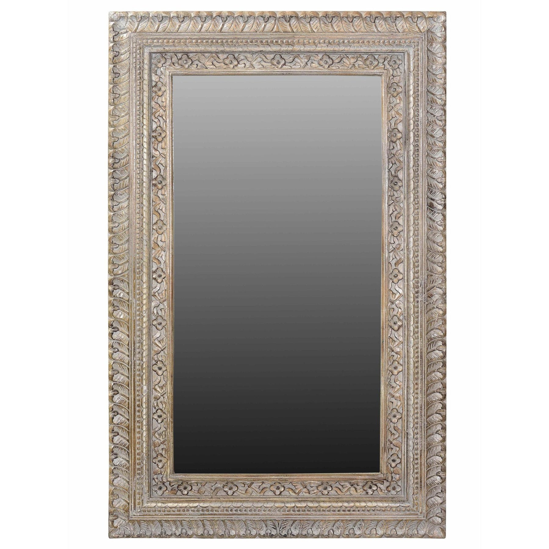 Carved Mango Wood Mirror