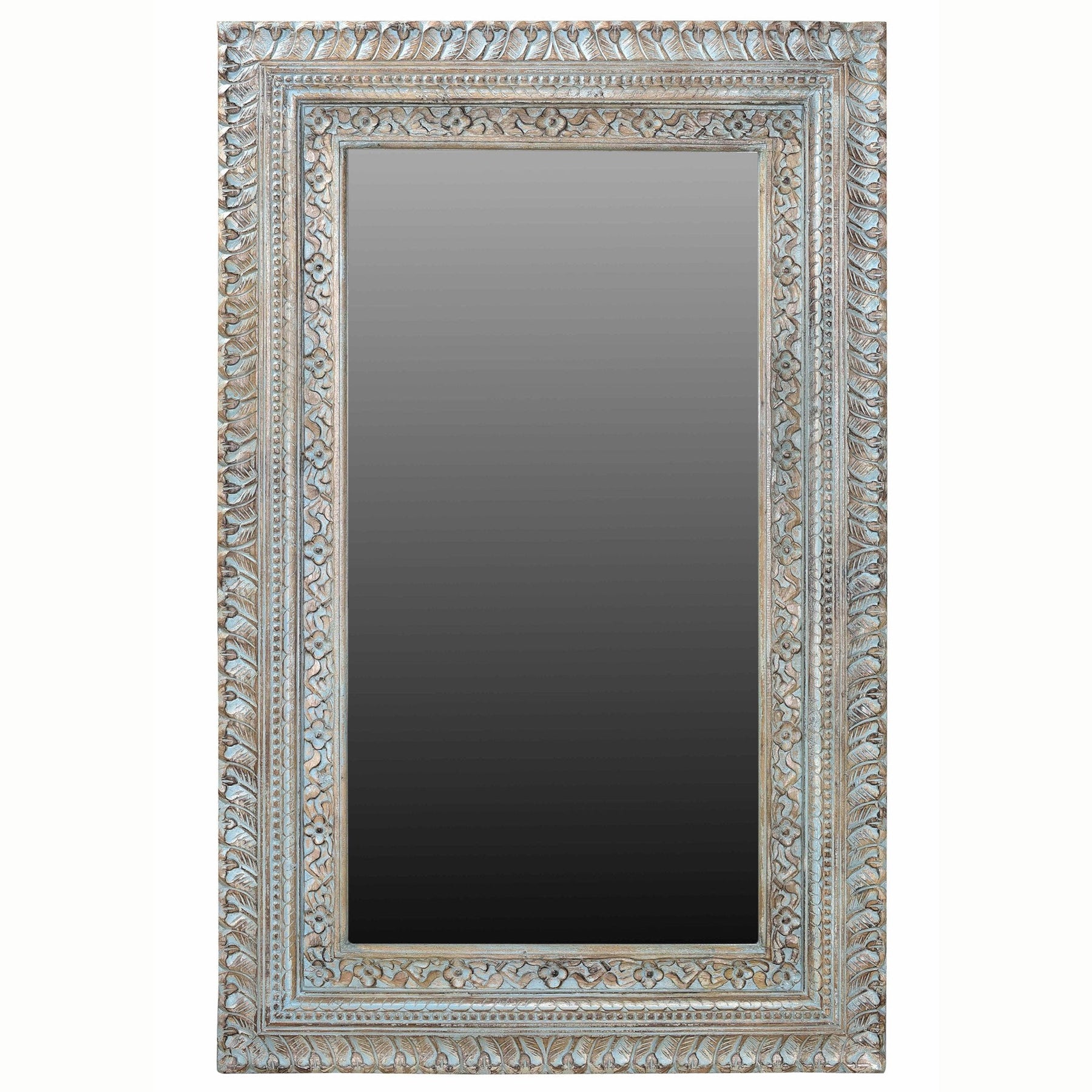 Carved Mango Wood Mirror