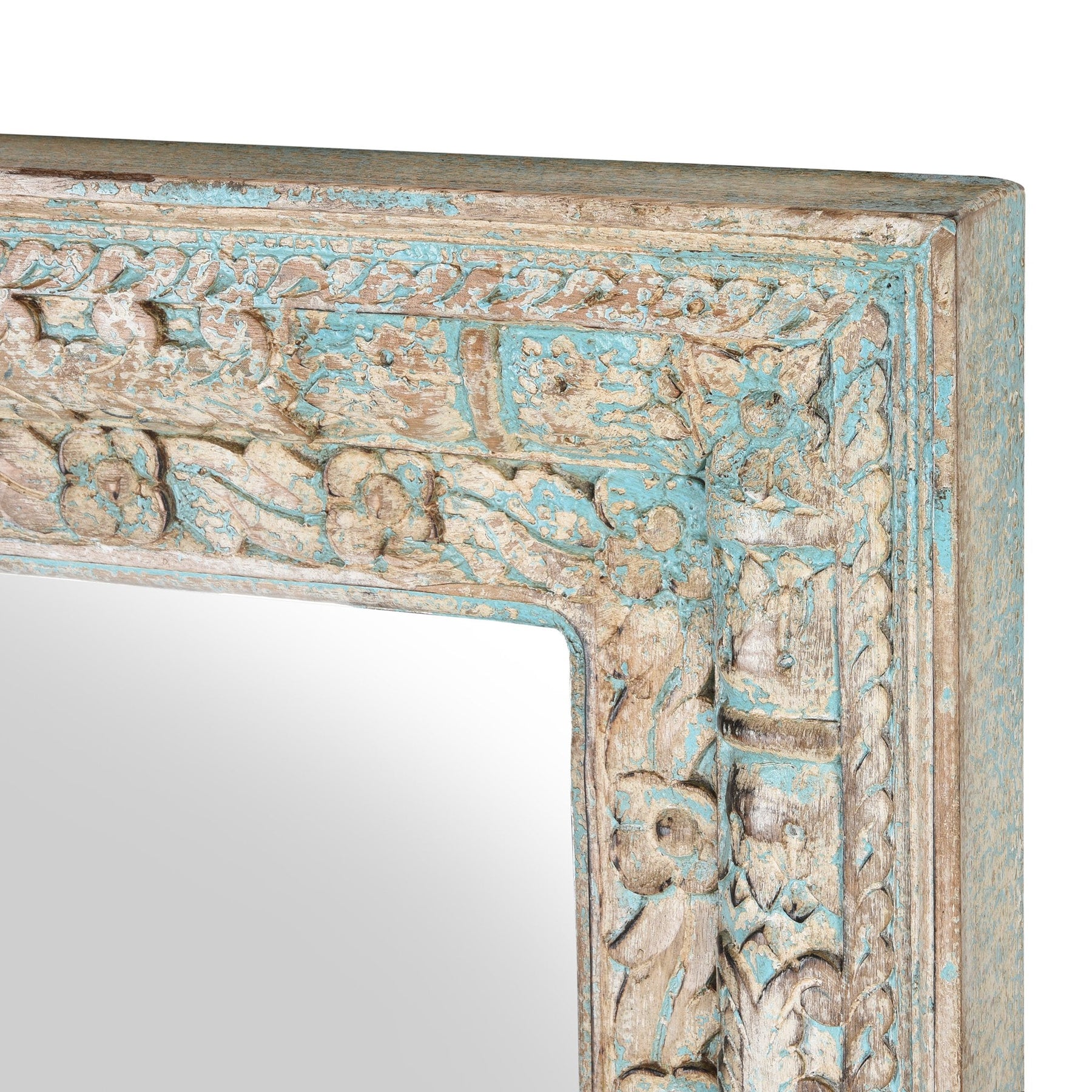 Carved Mango Wood Mirror