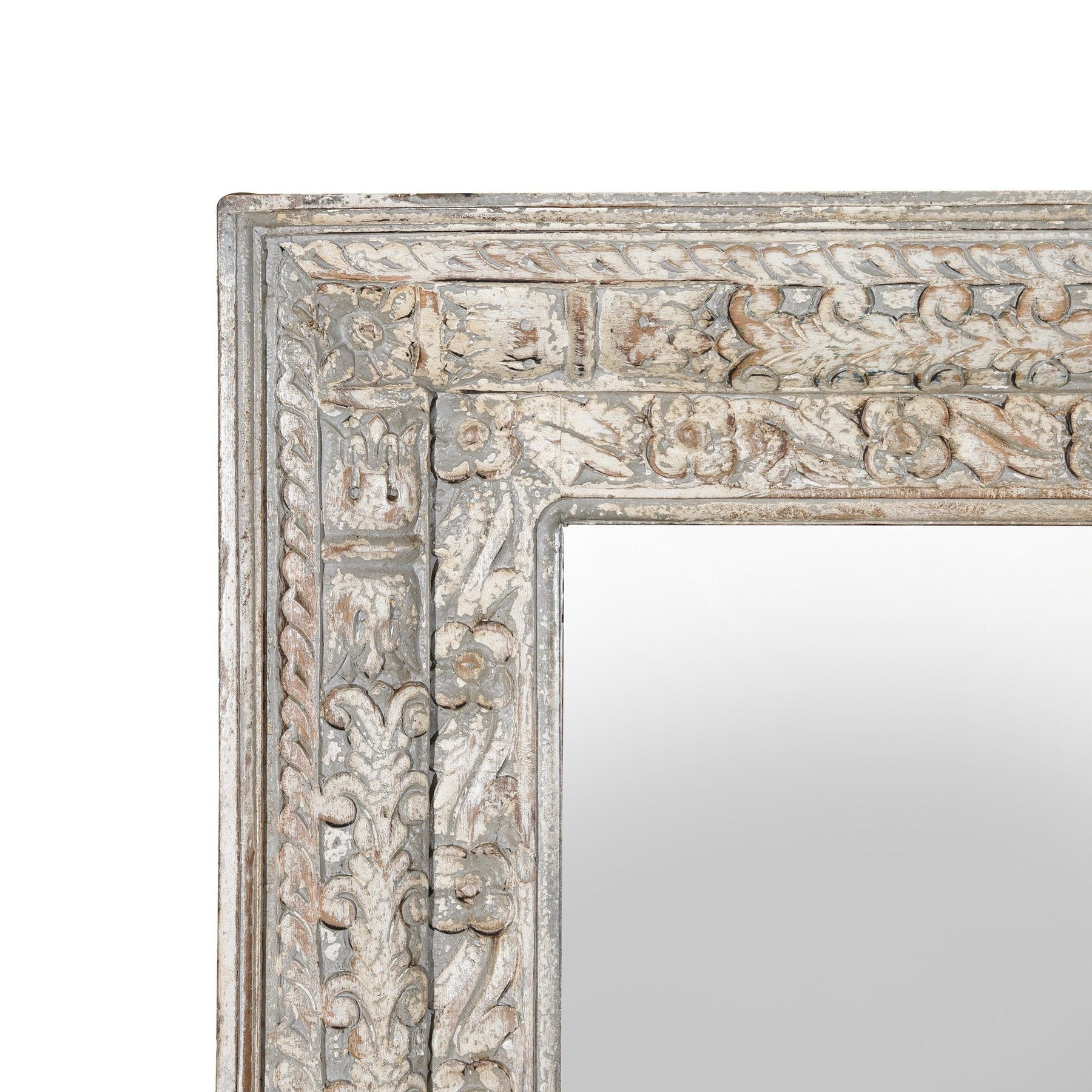 Carved Mango Wood Mirror