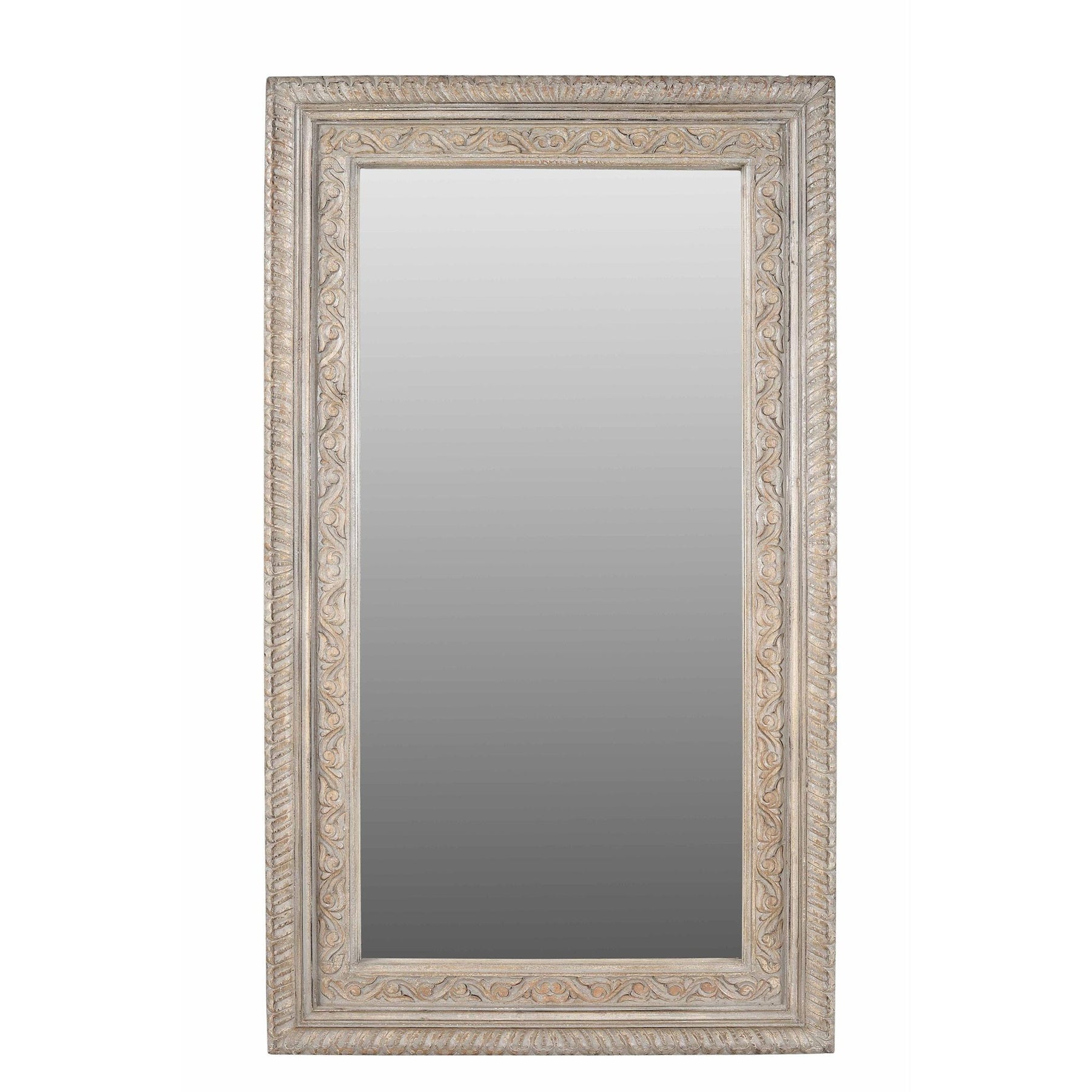 Carved Mango Wood  Mirror Frame with Painted Finish