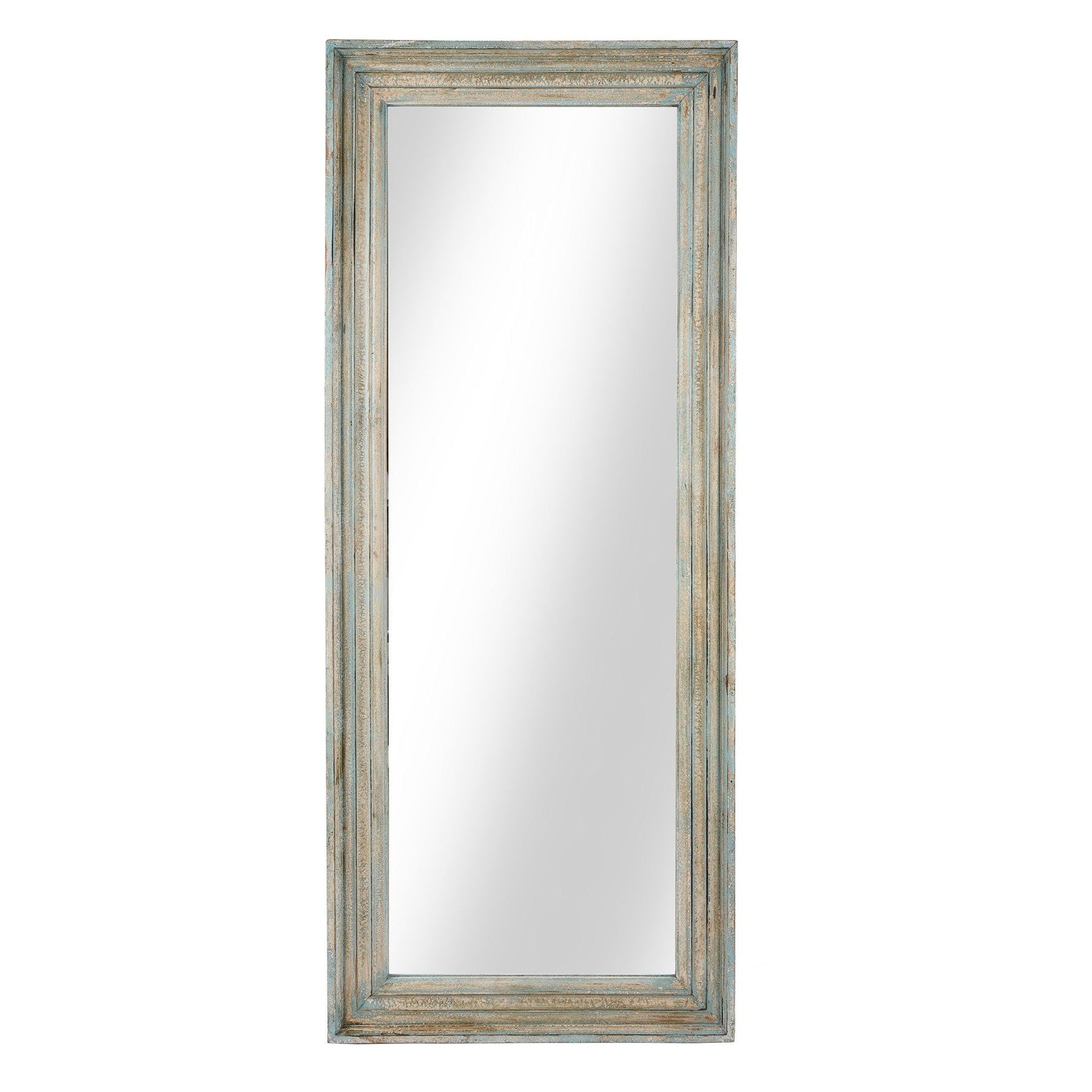 Carved Mango Wood Mirror With Paint Finish