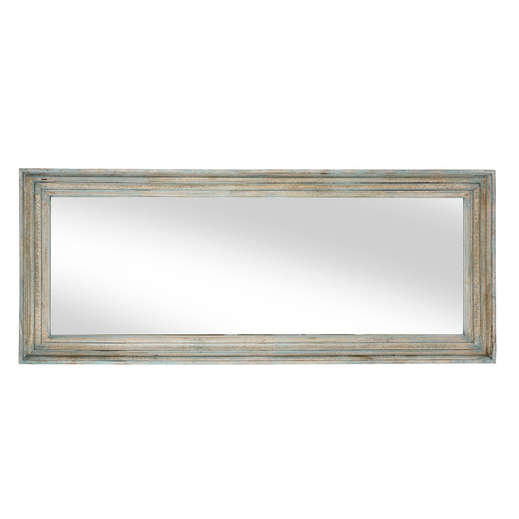 Carved Mango Wood Mirror With Paint Finish