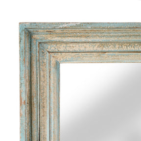 Carved Mango Wood Mirror With Paint Finish