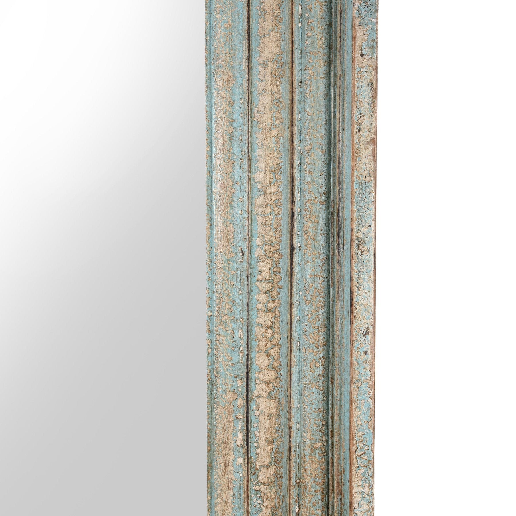 Carved Mango Wood Mirror With Paint Finish