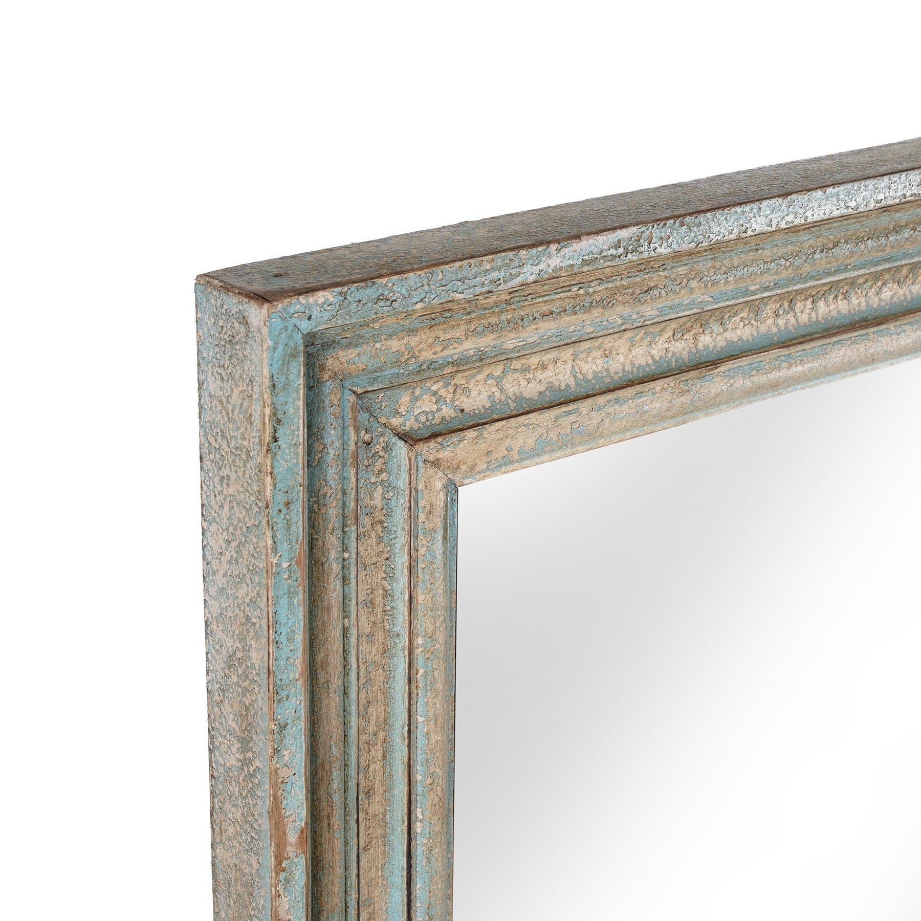 Carved Mango Wood Mirror With Paint Finish