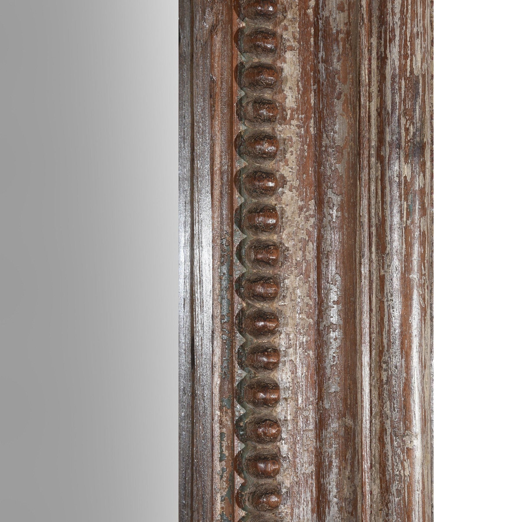 Indian Mirror Made From An Old Teak Window - 19ThC