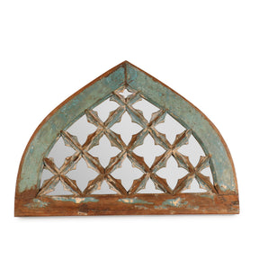 Mirror Made From 19thC Painted Fanlight Window