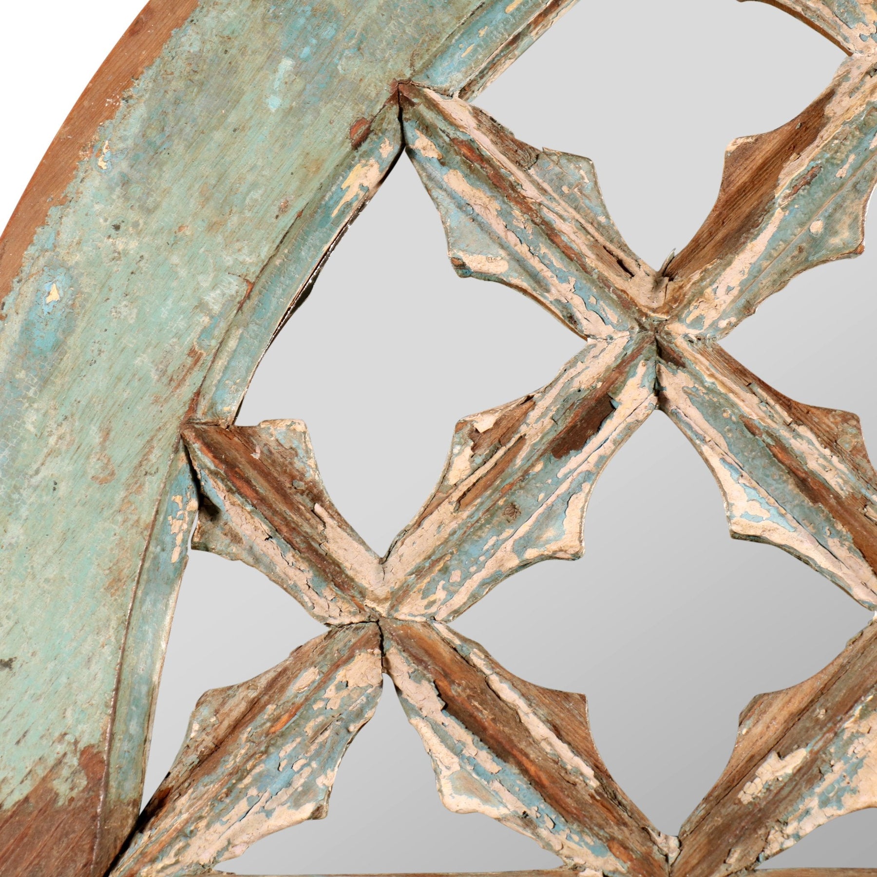Mirror Made From 19thC Painted Fanlight Window