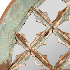 Mirror Made From 19thC Painted Fanlight Window