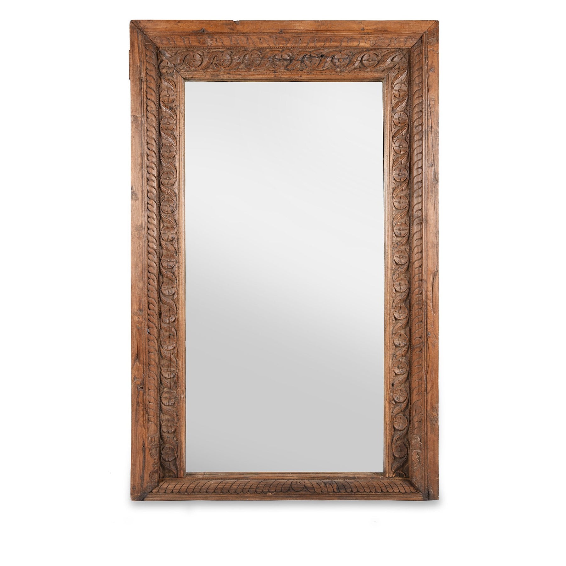 Mirror Made From 19thC Teak Window