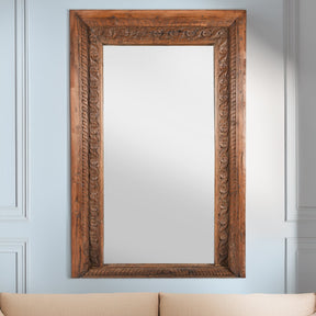 Mirror Made From 19thC Teak Window