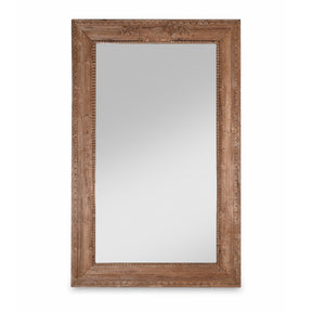 Mirror Made From An Old Teak Door From Andra Pradesh - 19thC